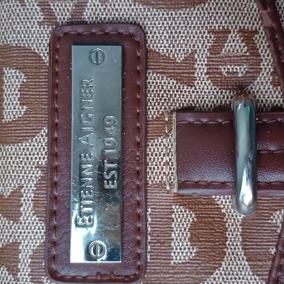 Etienne Aigner EST 1949 Brown Canvas Faux Leather Wallet Classic Design Pre-own - Picture 2 of 12